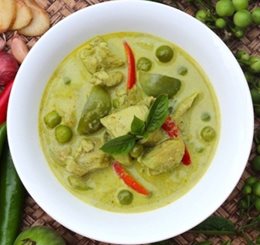Green curry z krewetkami wok tajski